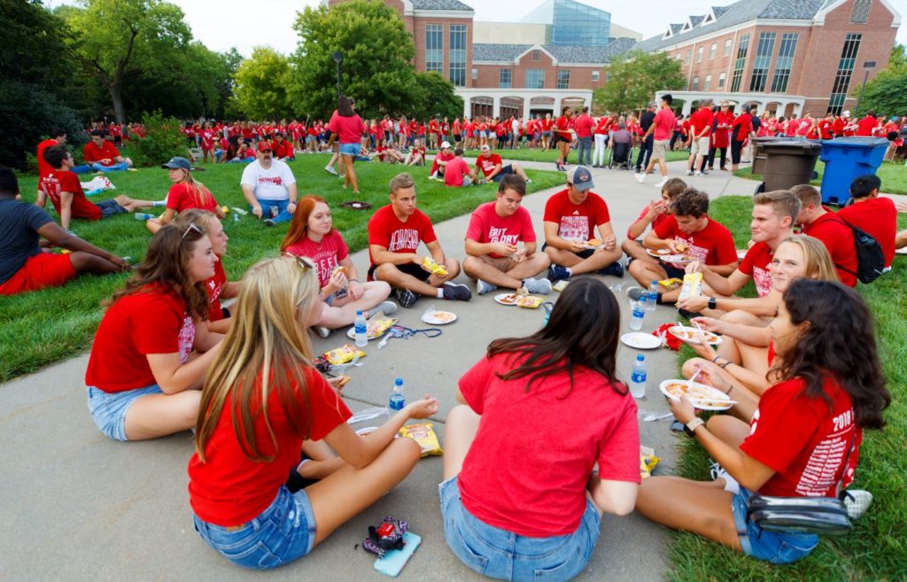 student sitting in a circle