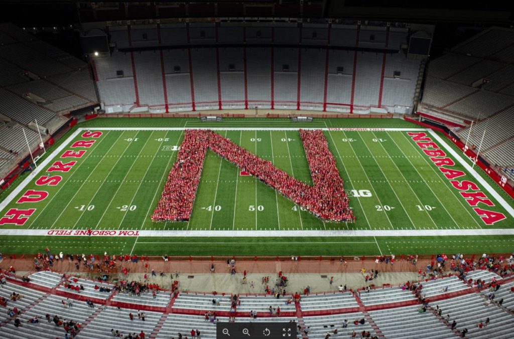 marching band on football field